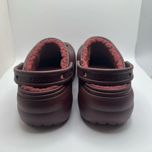 CROCS CLASSIC PLATFORM LINED CLOG MAROON WOMENS 8 - NEW - Picture 4 of 7